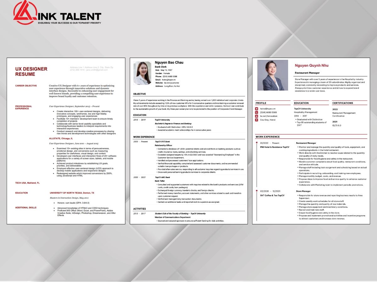 5 mẫu CV chuyên nghiệp dành cho bậc quản lý