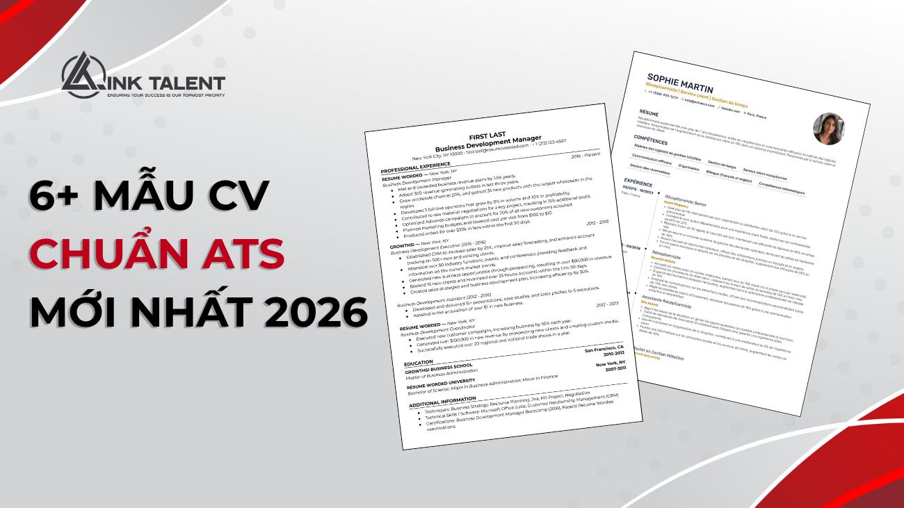 6+ Mẫu CV chuẩn ATS 2026 mới nhất – Tăng tỷ lệ nhận offer