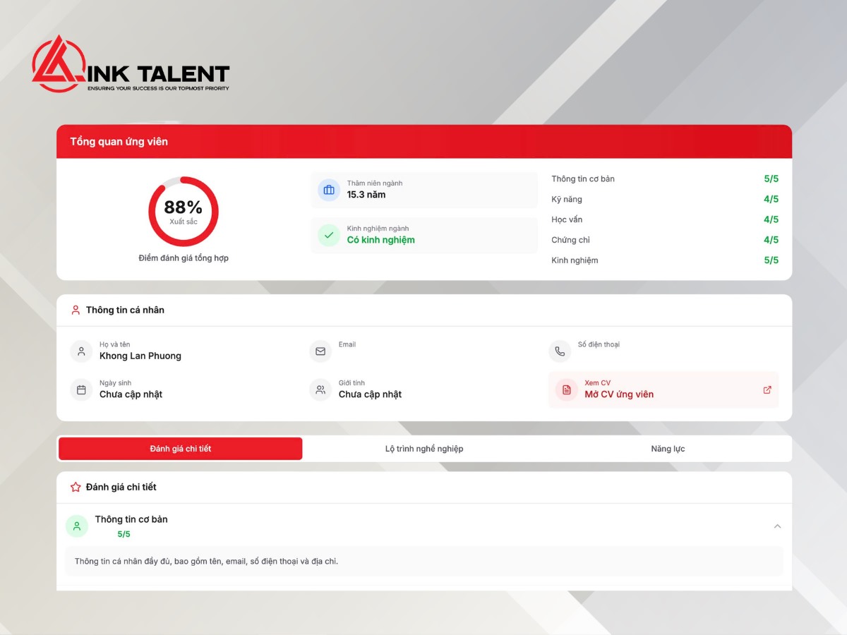 AI scan CV đánh giá ứng viên theo mô hình 3C trong tuyển dụng